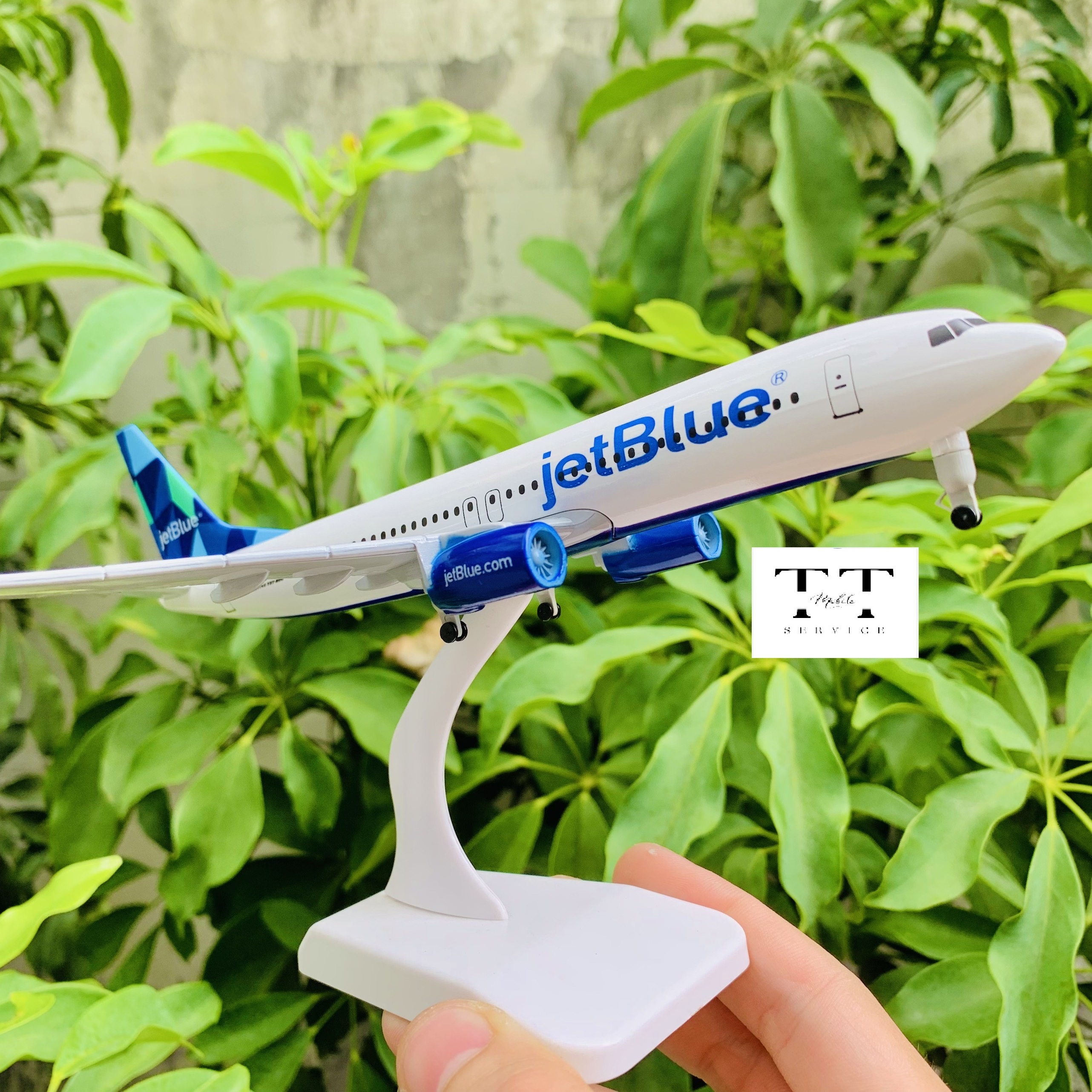 Mô Hình Máy Bay Kim Loại 20Cm Cao Cấp Hãng JetBlue Tặng Kèm Chân Đế