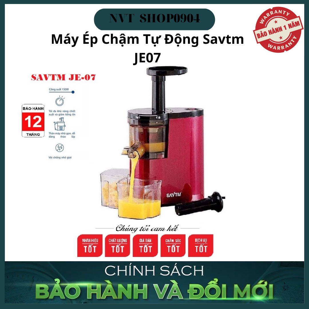 Máy ép chậm tự động savtm je07 chính hãng - máy ép các loại rau, củ, quả - bảo hành 12 tháng