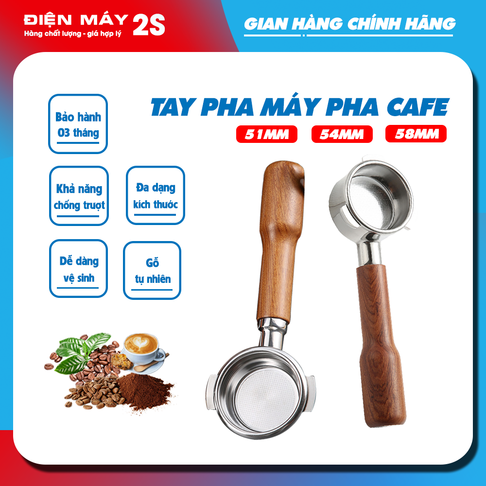 Tay Pha Espresso Size 51/54/58mm không đáy cho máy pha cà phê, tay cầm không đáy cho máy pha cà phê Espresso | Bottomless Portafilter Naked Portafilter 51/54/58mm - giá tốt Lazada Sale Tết 2023, Hỗ trợ miễn phí vận chuyển