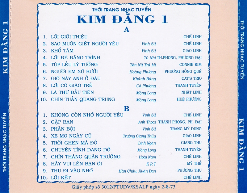 [MDCD] Nhạc 1975 - Bộ 2 Đĩa CD Kim Đằng 1