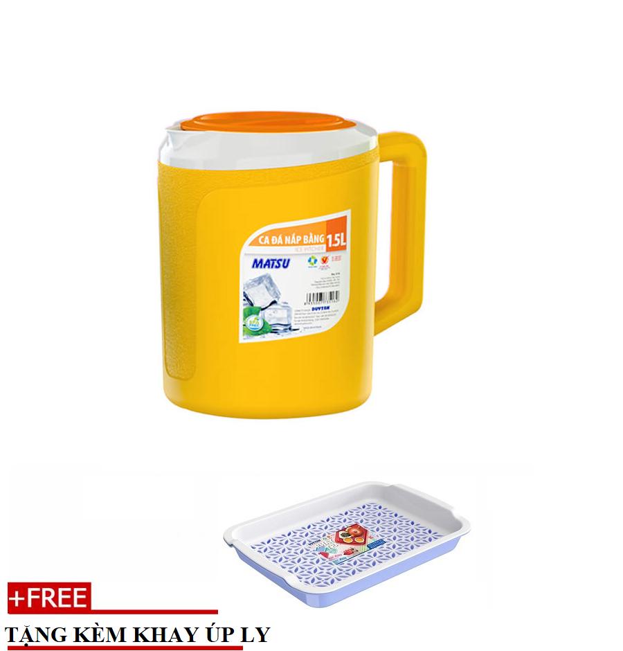 [HCM]COMBO 2 CA ĐÁ NẮP BẰNG 15 LÍT DUY TÂN- TẶNG KHAY ÚP LY