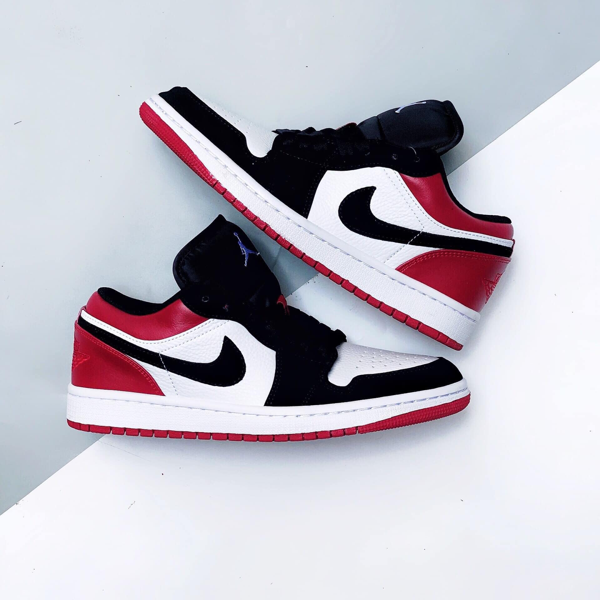 Giày jordan1 cỏ thấp đỏ trắng