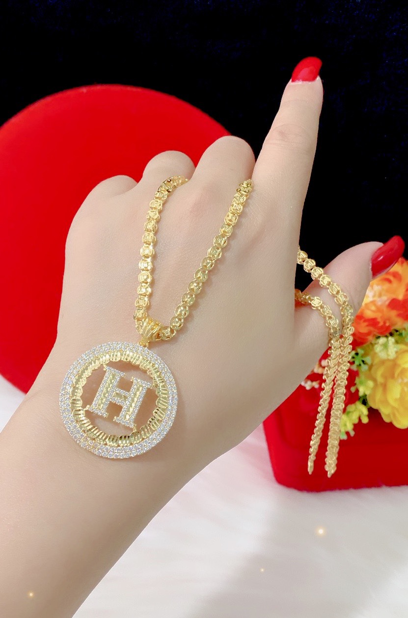 Dây chuyền nữ mặt chữ H mạ 18k cao cấp