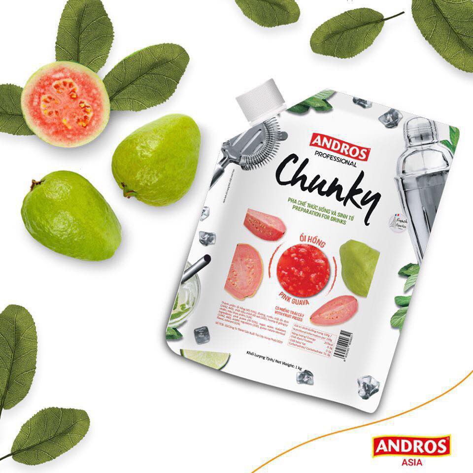 Mứt Andros Chunky Pink Guava 1kg