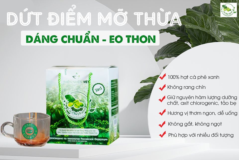 1 hộp cà phê xanh lớn 30 gói