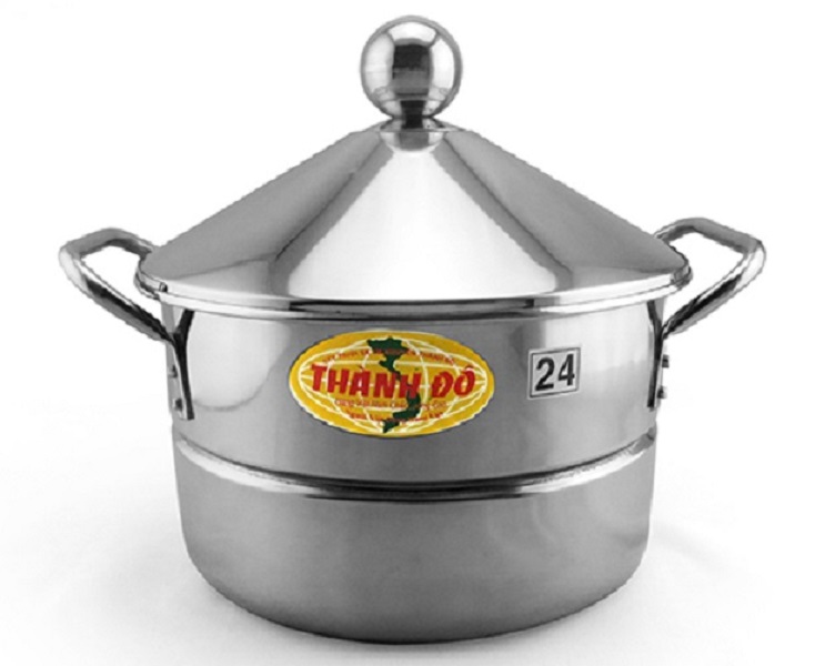 Nồi làm bánh cuốn đa năng thành đô size 30cm thay thế xửng hấp nồi inox 304 nồi inox nấu xôi nồi inox luộc gà bộ nồi inox nấu canh size 30cm