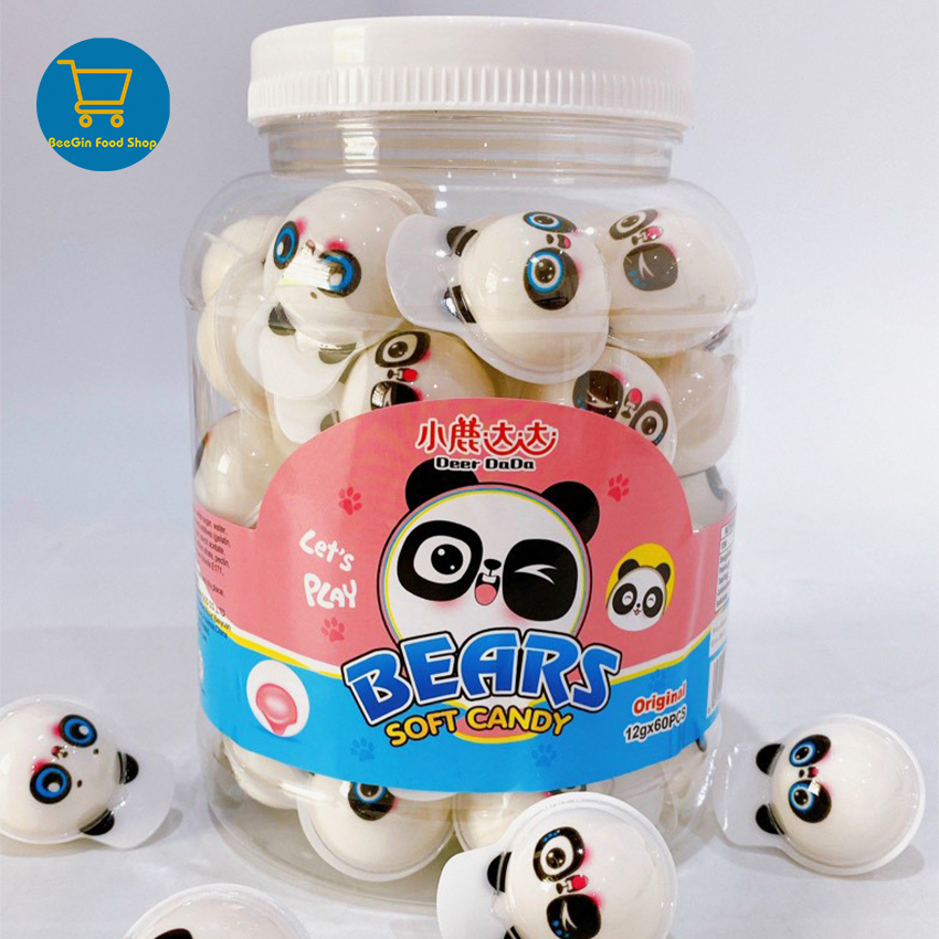 Combo 20 viên kẹo dẻo có nhân hình con mắt squid game, gấu trúc, dưa hấu k59 - beegin food shop
