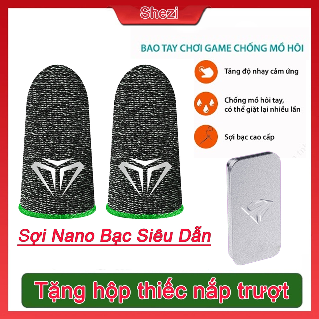 Bao tay chơi ff, Bao tay chơi game Shezi sợi Nano Bạc cao cấp cảm ứng - găng tay chơi game găng tay chơi ff PUBG, Liên quân, chống mồ hôi, bao tay bắn ff, gang tay chơi gameff cực nhạy, co giãn cực tốt