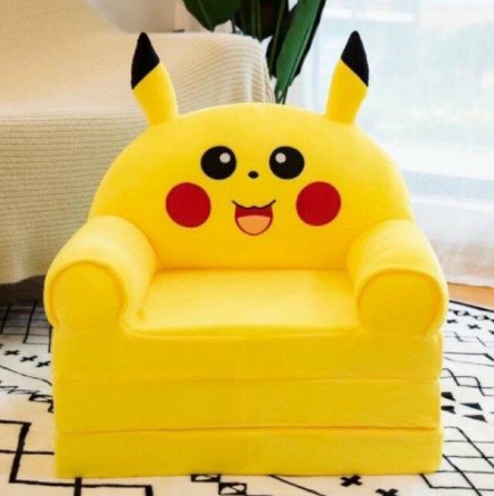 Ghế Lười-Sofa Giường Đệm Ghế Hình Thú Cho Bé 3 Tầng Có Ruột Kèm Vỏ,MẪU PIKACHU VÀNG