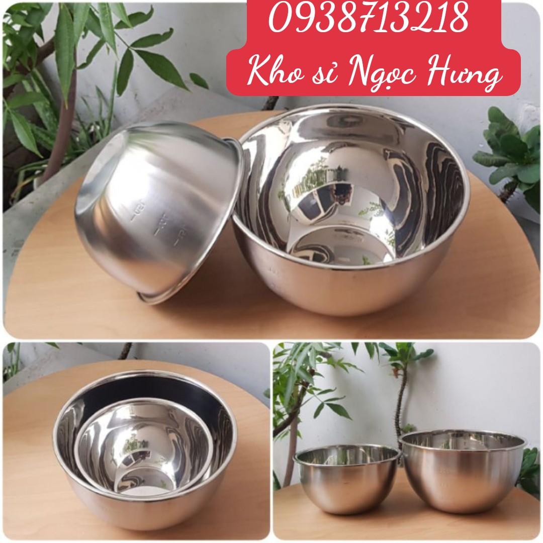Thố / Âu trộn bột, rau củ... Inox 304 cao cấp. Đủ size 16,18,20,22,24,26,28cm