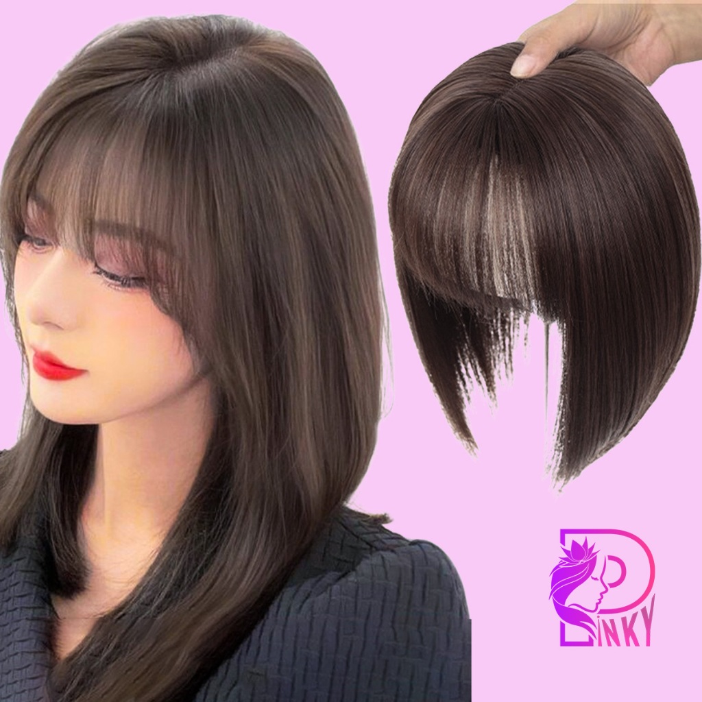 Tóc giả che hói Pinky, tóc giả mái thưa phủ hói, tóc giả đỉnh đầu cao cấp phong cách hàn quốc
