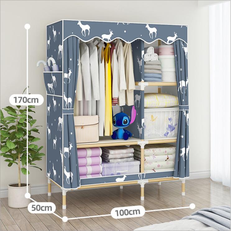 Tủ quần áo 2 buồng 5 ngăn size 1m khung gỗ cao cấp