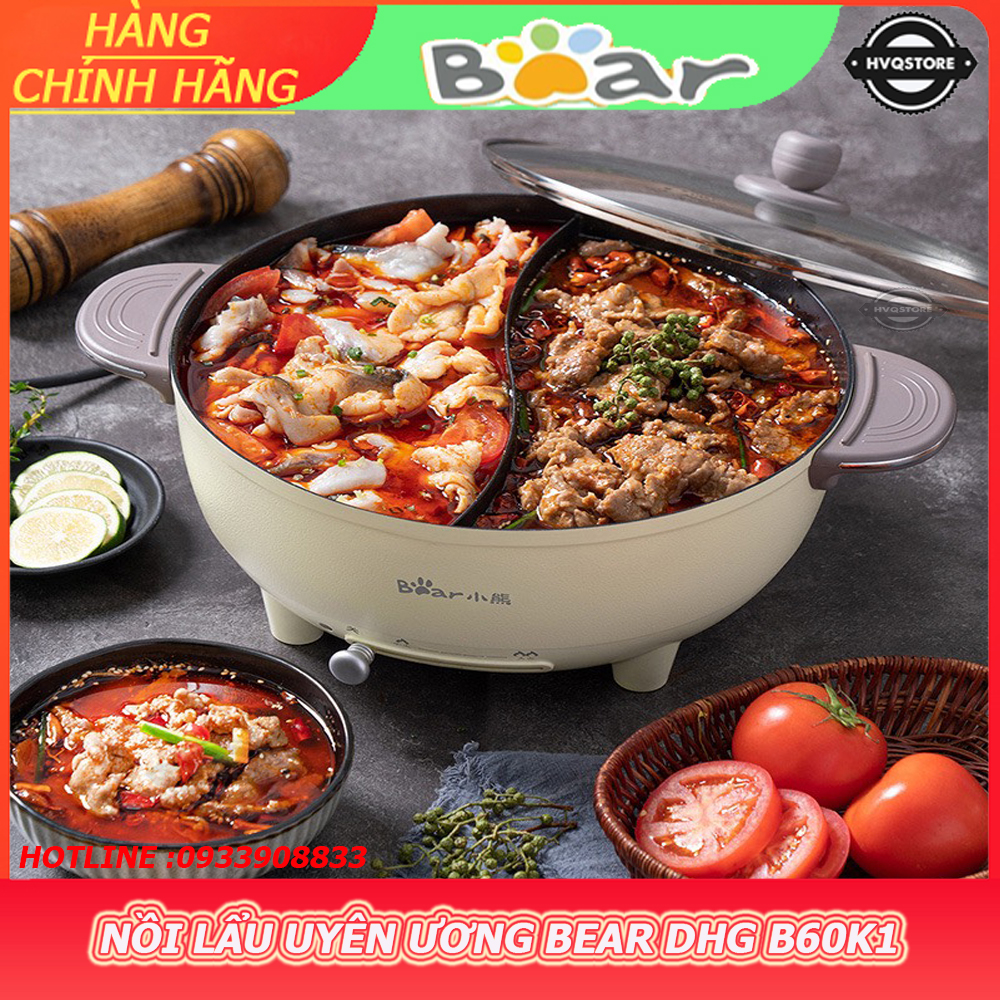 Nồi lẩu uyên ương bear dhg b60k1