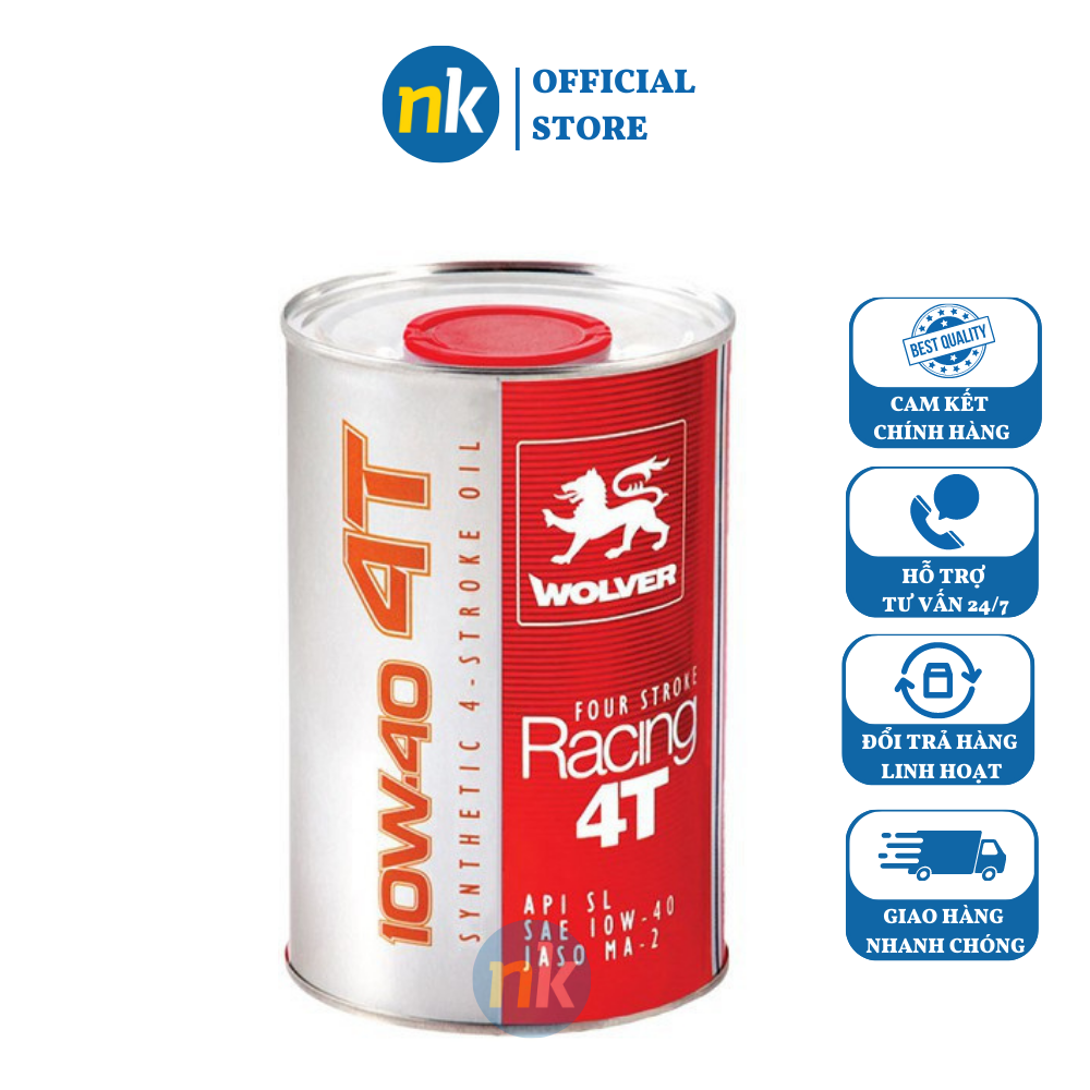 Thùng 6 Lon Nhớt Wolver Racing 4T tổng hợp 10W40 1L
