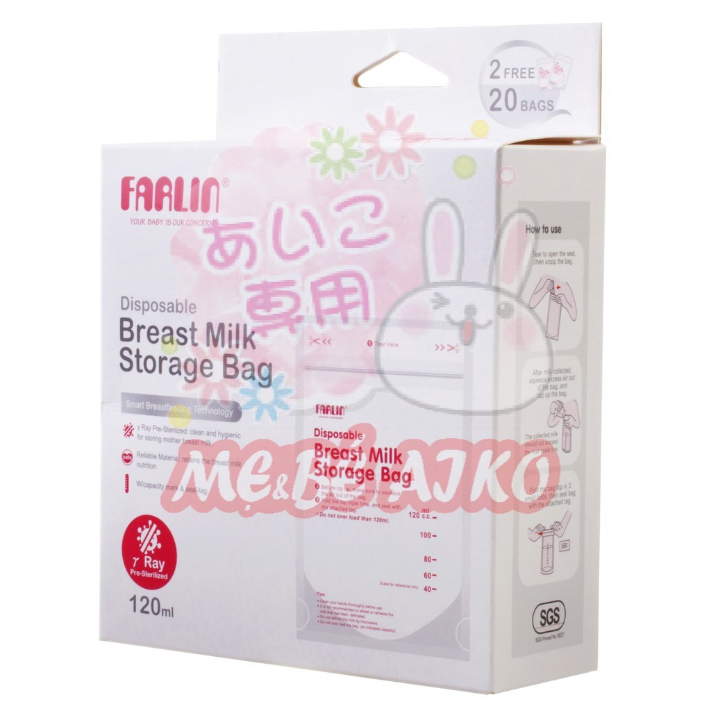 Túi trữ sữa Farlin đã tiệt trùng không chứa BPA 200ml