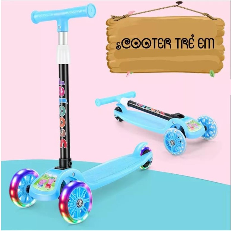 Xe trượt Scooter trẻ em ba bánh phát sáng cao cấp XE BA BÁNH TRẺ EM  thỏa sức cho con trẻ vui đùa khỏe mạnh xe trượt - XT3B