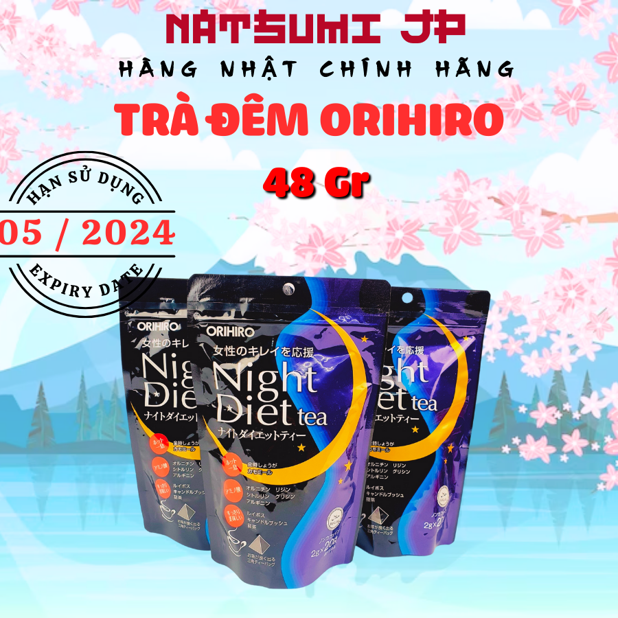 Oriannie night diet Japan Beauty skin loss tea 20 pack date T6 2024