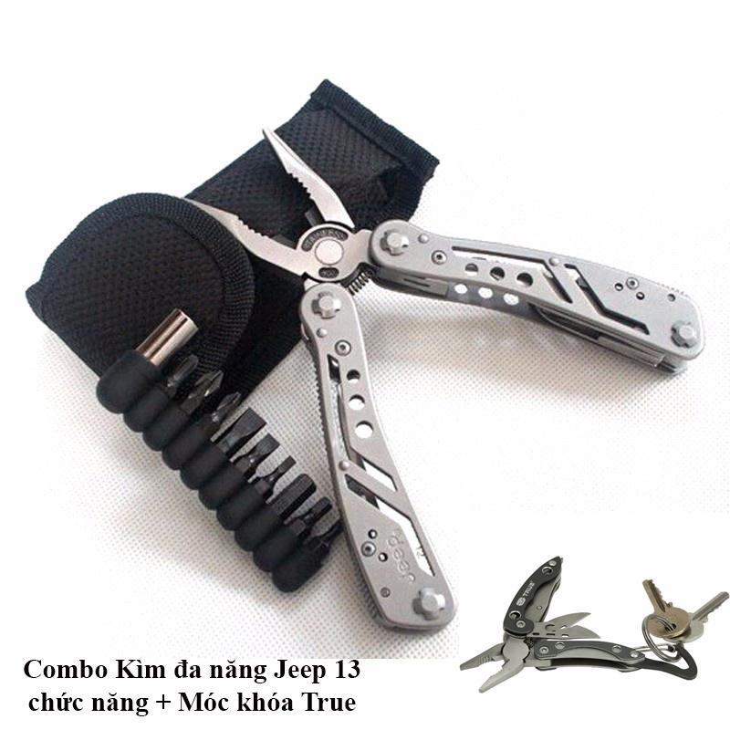 Kìm Jeep™ Multi Function Pocket Pliers13 chức năng và móc khóa True Utility