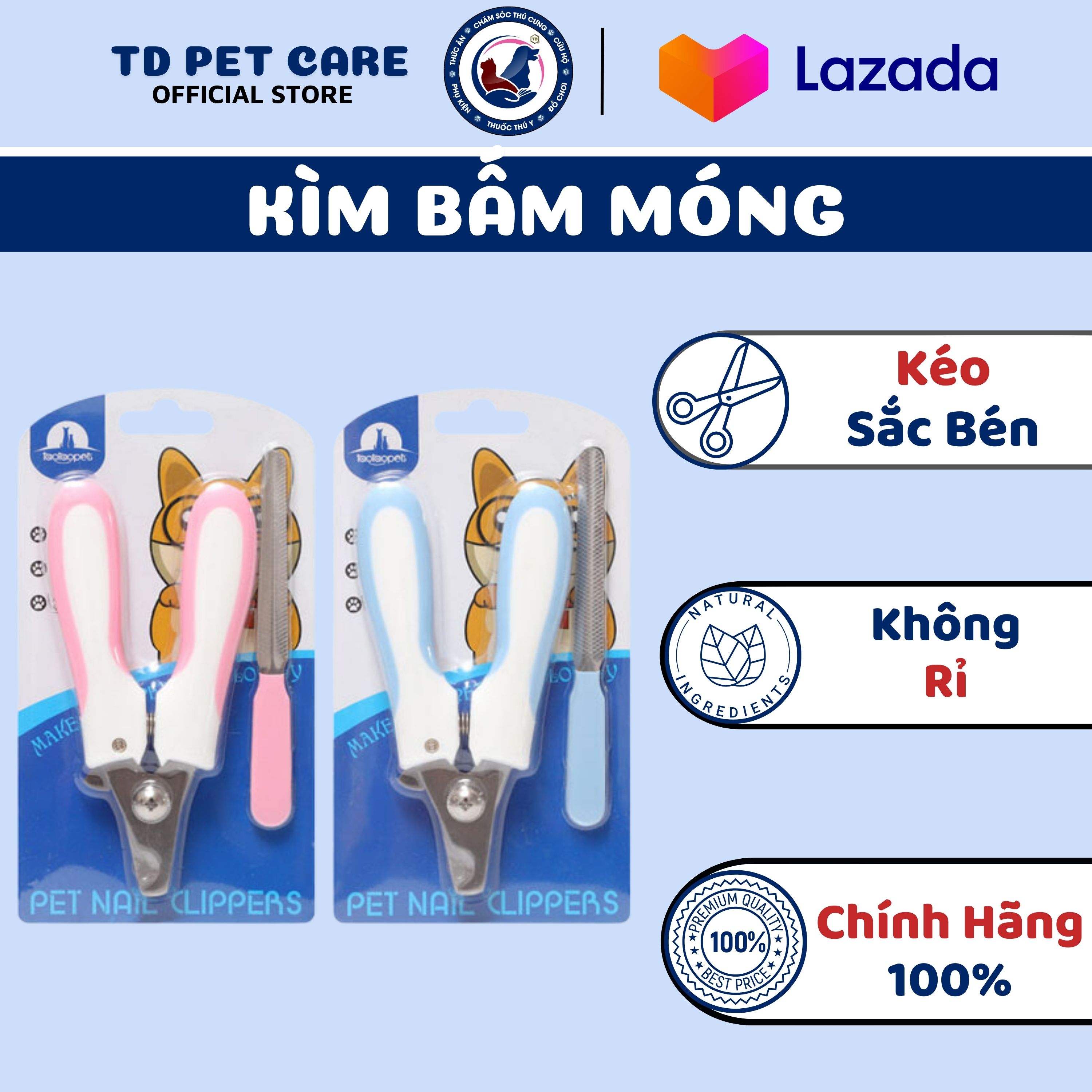 Bộ bấm móng tay dành cho chó mèo kèm dũa - kìm bấm móng dành cho thú cưng