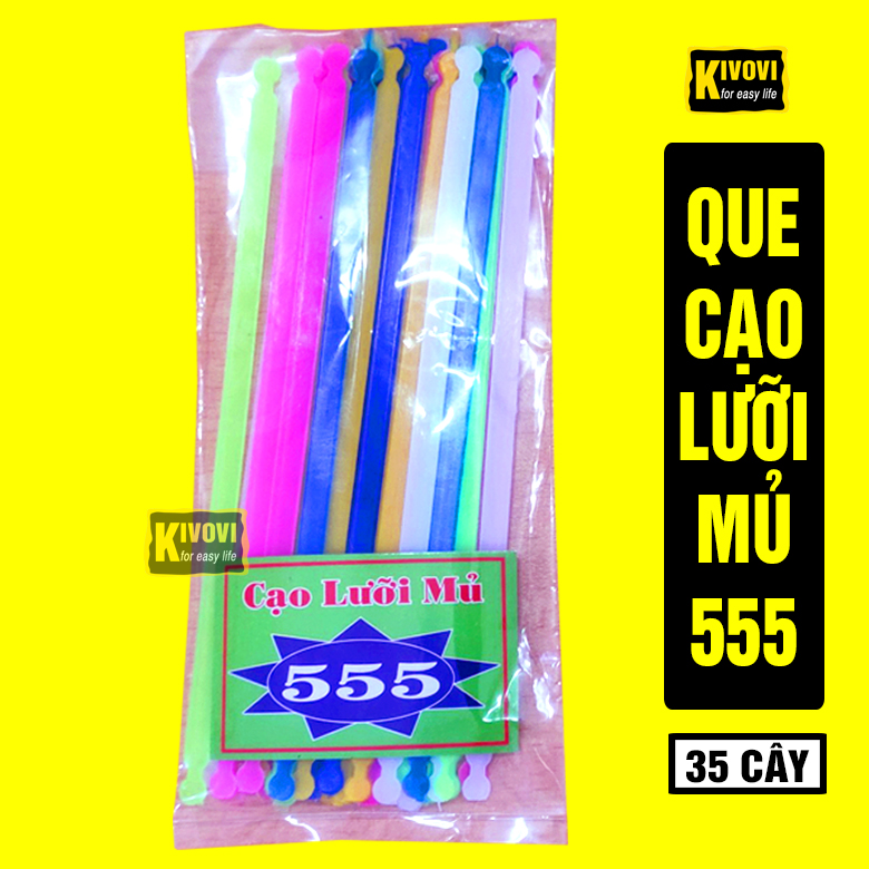 Bịch Cây Cạo Lưỡi Mủ 35 Cây - Que Dụng Cụ Nạo Lưỡi Làm Sạch Lưỡi Bằng Mủ - Thìa Cạo Vệ Sinh Răng Miệng Mảng Bám - Kivovi