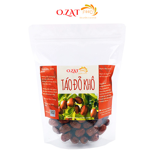 Táo Đỏ sấy khô O.ZAT 500g loại 1 trái to đều ngon ngọt
