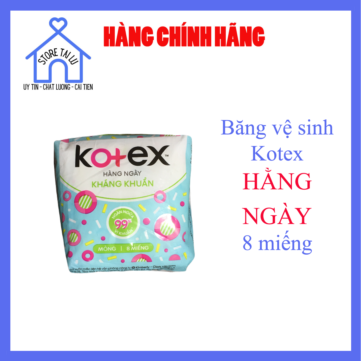 Băng vệ sinh kotex hằng ngày 8 miếng combo 4, 8 gói | store tài lư