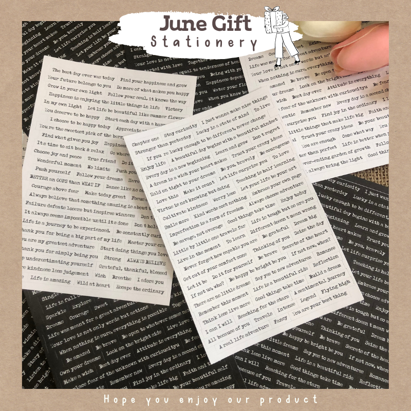 Sticker câu quotes trắng đen trang trí sổ, bullet journal