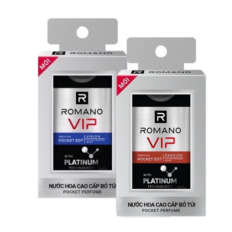 Combo 5 chai3c 2c Nước hoa bỏ túi Romano Vip Passion sang trọng cuốn hút 18ml
