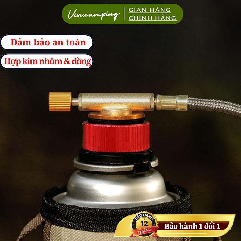 Đầu chuyển đổi bình ga mini dã ngoại, căm trại, van chuyển đổi bình ga an toàn, đầu chuyển đổi bếp ga