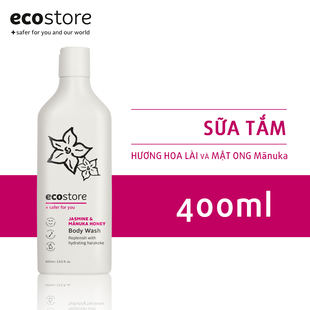 Sữa tắm hương lài và mật ong Mānuka gốc thực vật Ecostore 400ml