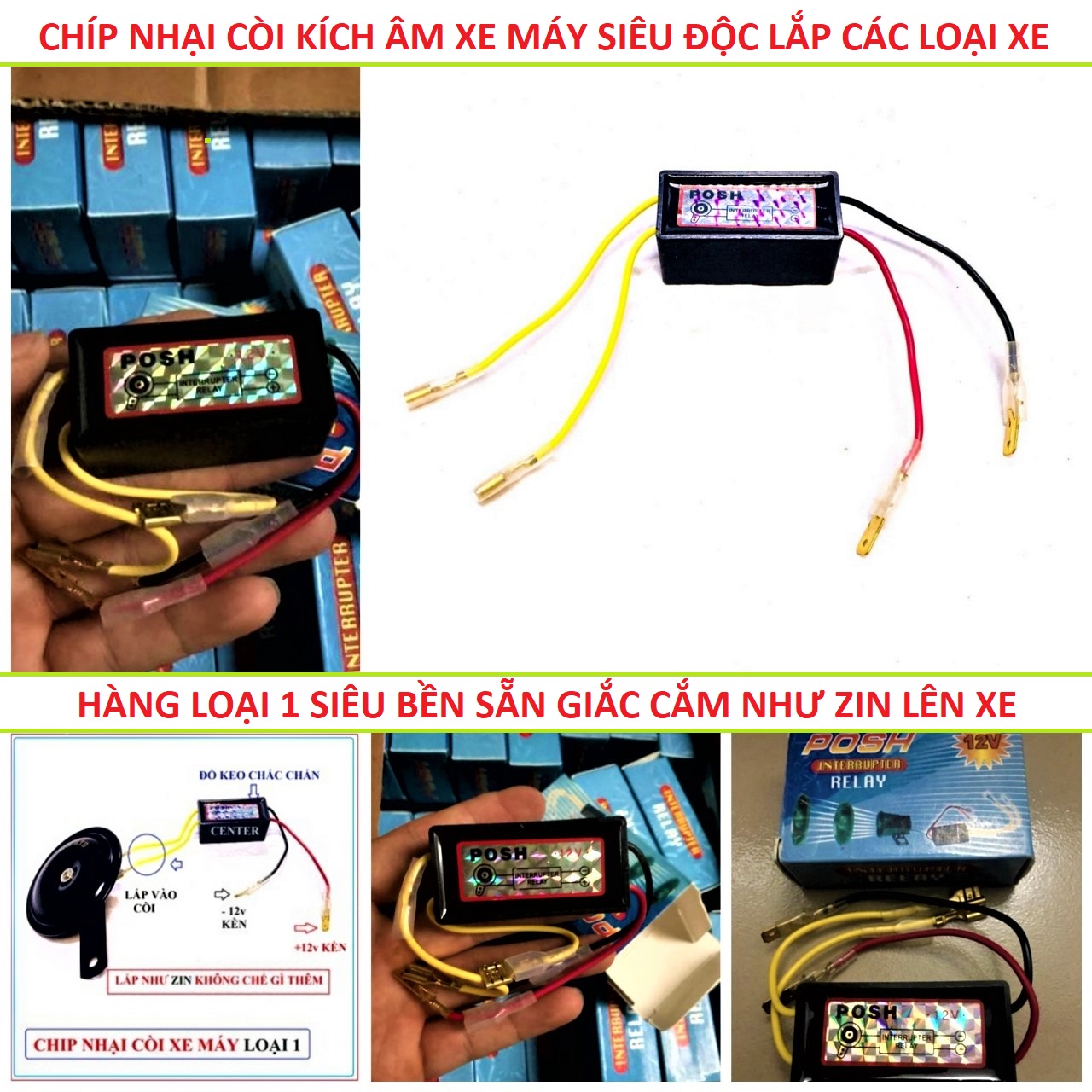 Chíp nhại còi xe máy loại tốt chống nước , chíp nháy tiềng còi xe máy và kích âm còi xe cực lớn siêu hay lắp các loại xe như zin, đồ kiểu xe máy , phụ kiện độ xe máy