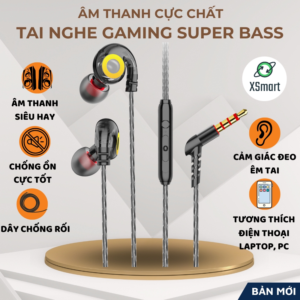 Tai Nghe Nhét Tai T05 GTS PRO BASS khủng Driver Dynamic 14mm nghe nhạc edm remix cho âm thanh hay tương thích với điện thoại mobile phone máy tính bảng máy tính laptop pc kiểu dáng in ear chiến game cực tốt -