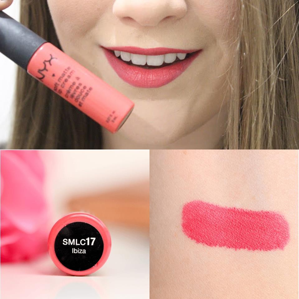 Son kem lì nyx soft matte lip cream màu 17 - ibiza hồng cam