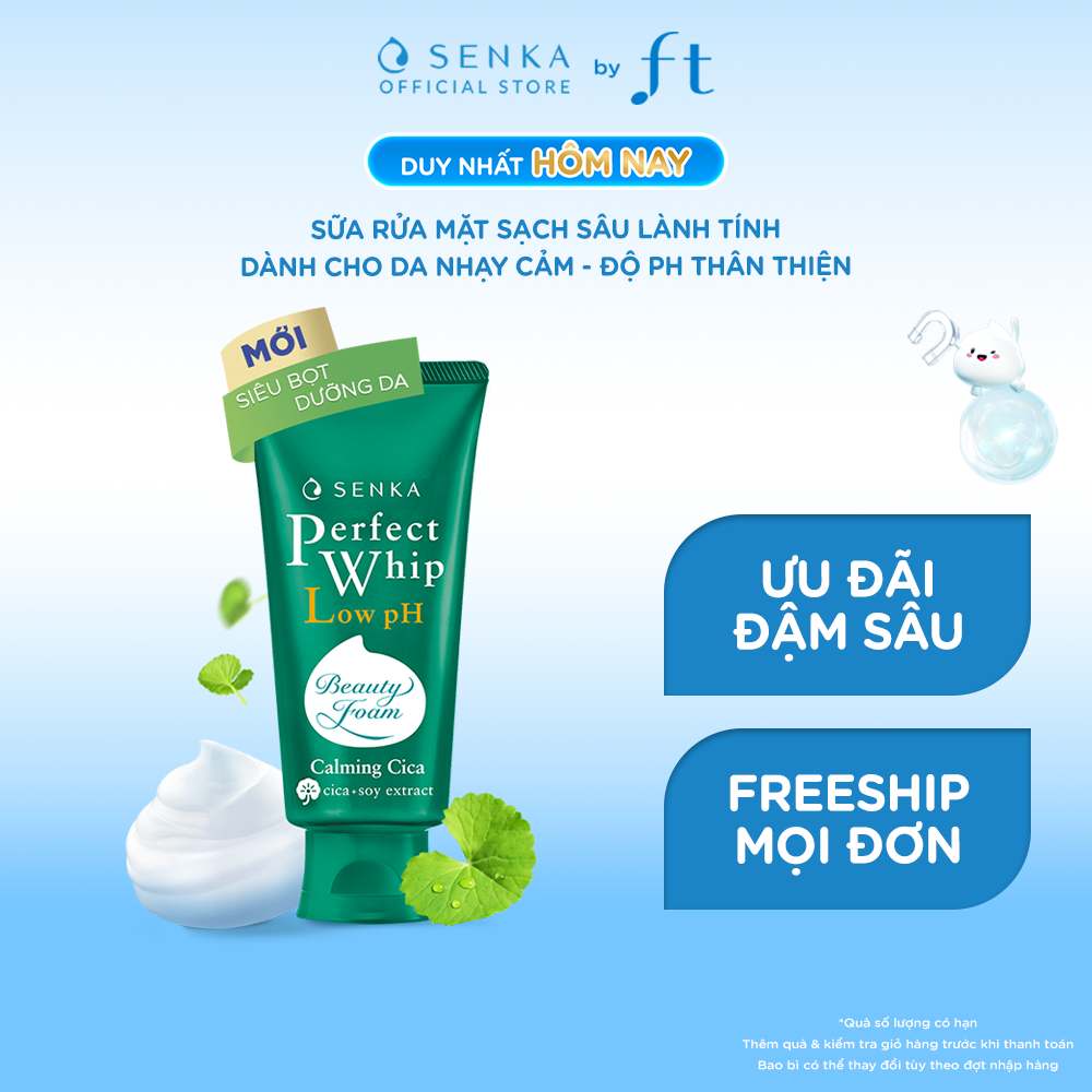 Sữa rửa mặt sạch sâu lành tính SENKA PERFECT WHIP CICA 100G