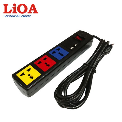 Ổ cắm điện LIOA đa năng có ổ cắm USB  (3D32NUSB)