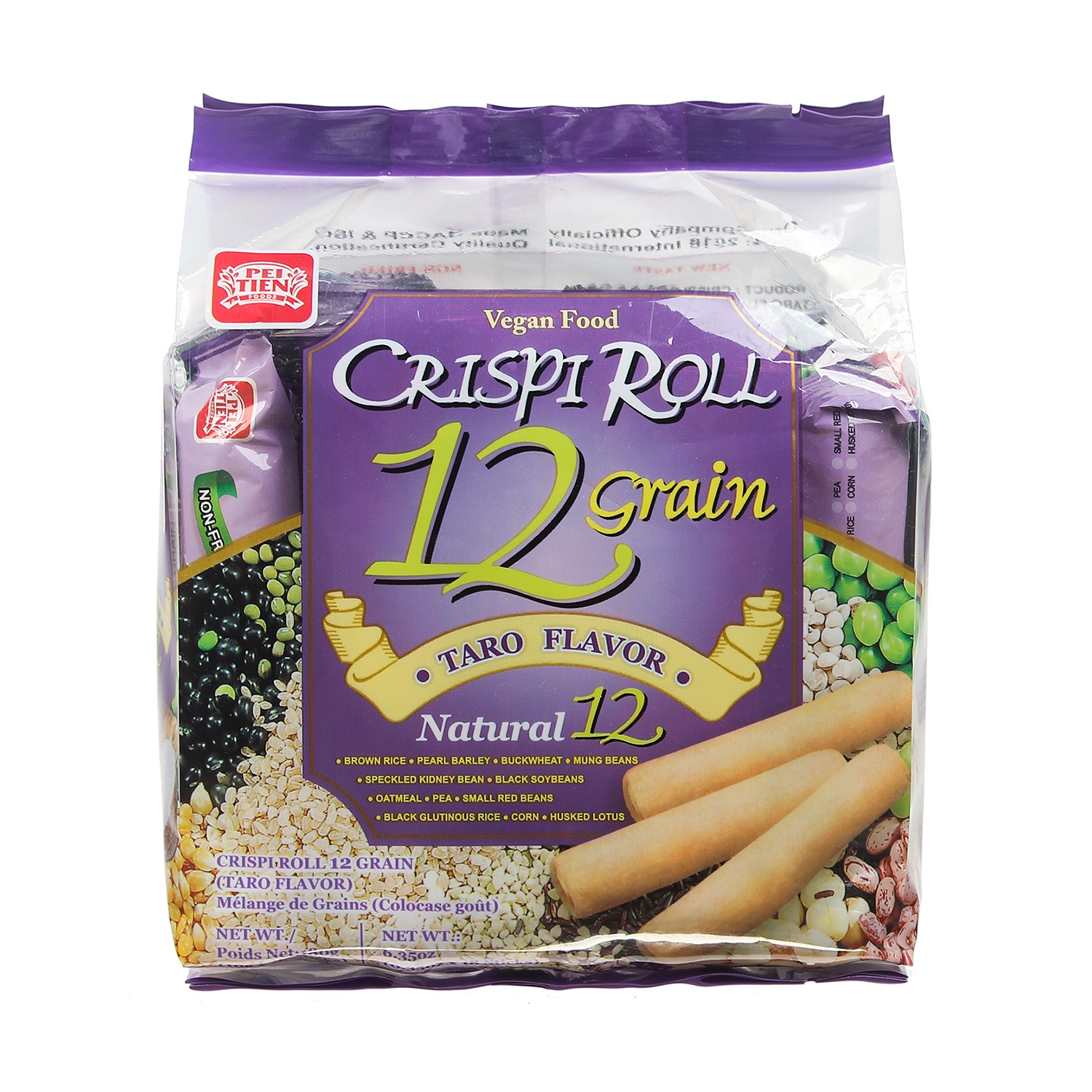 Bánh Quy Dinh Dưỡng 12 Loại Ngũ Cốc (Vị Khoai Môn) PeiTien Crispi Roll 12 Grain (Gói 180g)