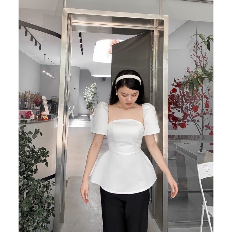 Áo chít eo tay phồng- honey top
