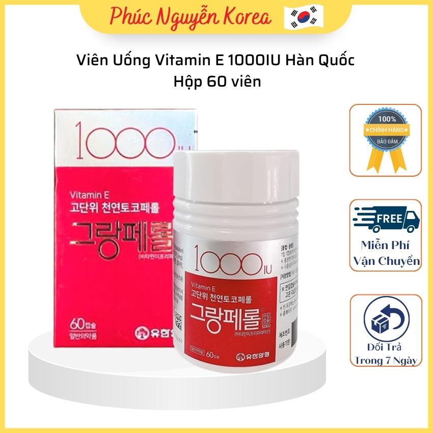 Viên uống vitamin e 1000iu hàn quốc hộp 60 viên phuc nguyen korea pnk58