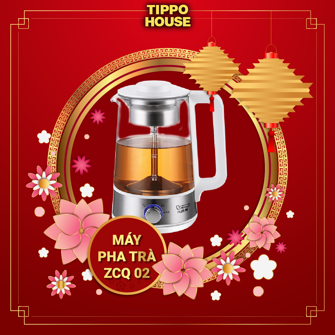 Ấm đun nước - ấm pha trà cao cấp 1.2 Lít Lotor ZCQ02 - Bình thủy tinh, có lõi lọc trà - Đa năng, tiện lợi - BẢO HÀNH 12 THÁNG