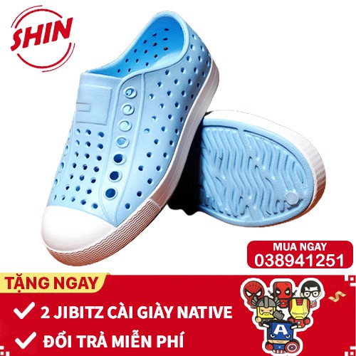 Giày Native Cho Bé Giày Native Cho Bé Họa Tiết Xanh Dương Relex Shinnativexa Tặng Thêm 2 Jibitz Native