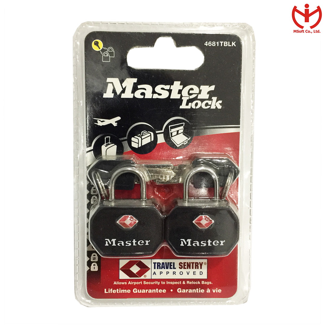 Bộ 2 ổ khóa vali master lock 4681 eurt chấp nhận tsa - khóa hành lý - msoft