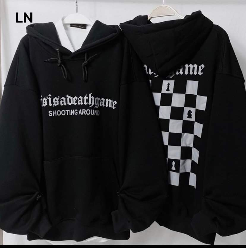 Áo hodie bàn cờ Áo NAM NỮ nỉ cotton form đại tay bồng