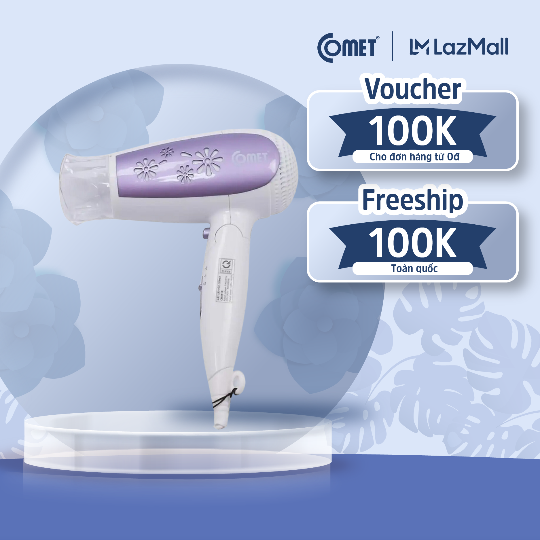 Máy sấy tóc 1600w comet - cm6618