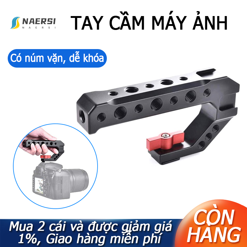 Universal dslr camera rig hand grip camera top cold shoe mount 1/4 inch & 3/8 inch holes aluminum alloy camera handle