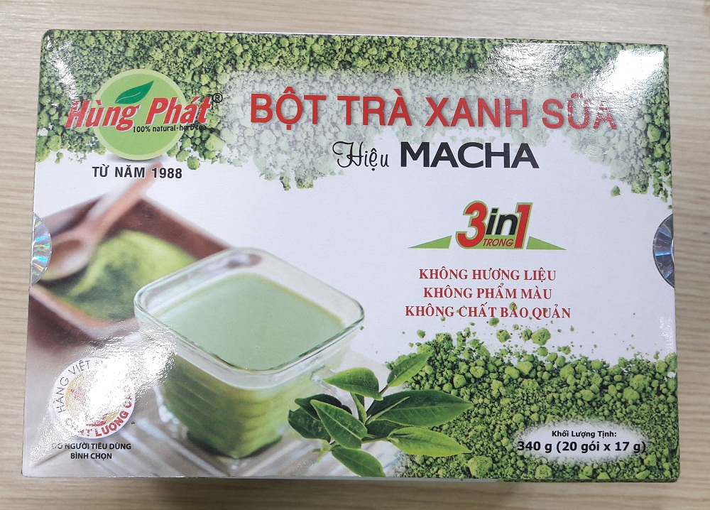 Bột trà xanh sữa hiệu macha - thương hiệu hùng phát
