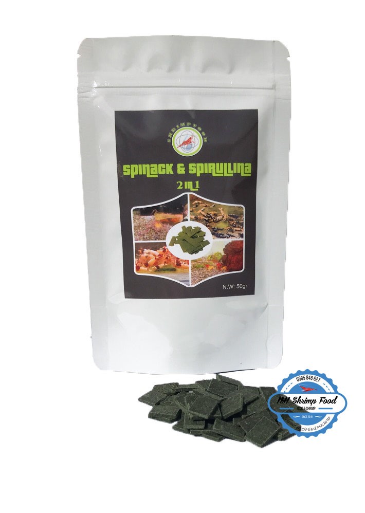 Thức ăn cá tép Shrimp Food Spinach & Spirulina 2 in 1