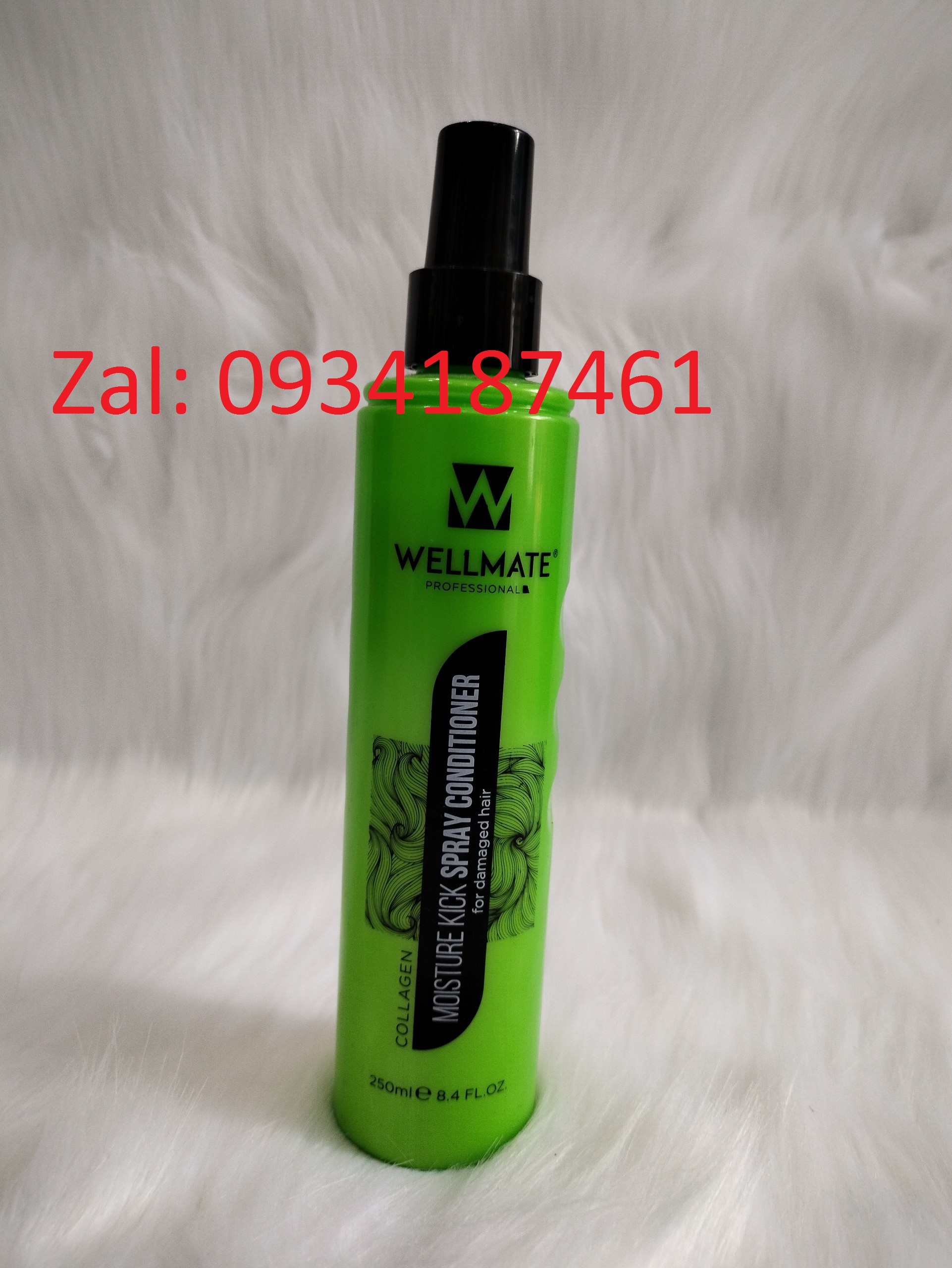 Dưỡng tóc dạng xịt Wellmate màu xanh lá cây nấp đen