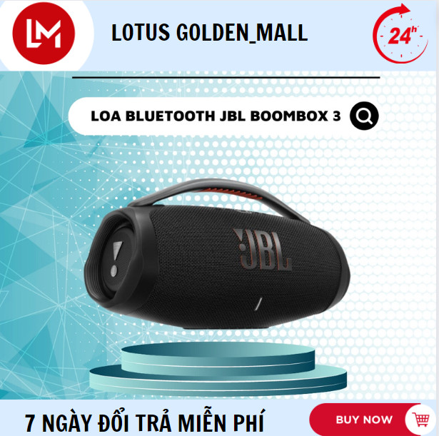 (New 2024) Loa Bluetooth JBL Bombox 3 Chính Hãng -  Loa Siêu Trầm Công Suất Lớn JBI Boombox Hàng Bãi Mỹ Âm Thanh Siêu Bass Cực Mạnh - Chống Nước IPX7 - Loa Di Động, Loa Karaoke Công Suất Cực Lớn - Bảo Hành 1 năm