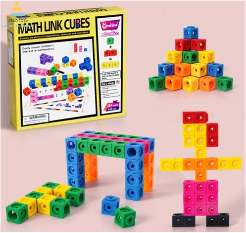Đồ chơi toán học mathlink cubes onshine 144 pcs number block 100 khối 10 màu cho bé
