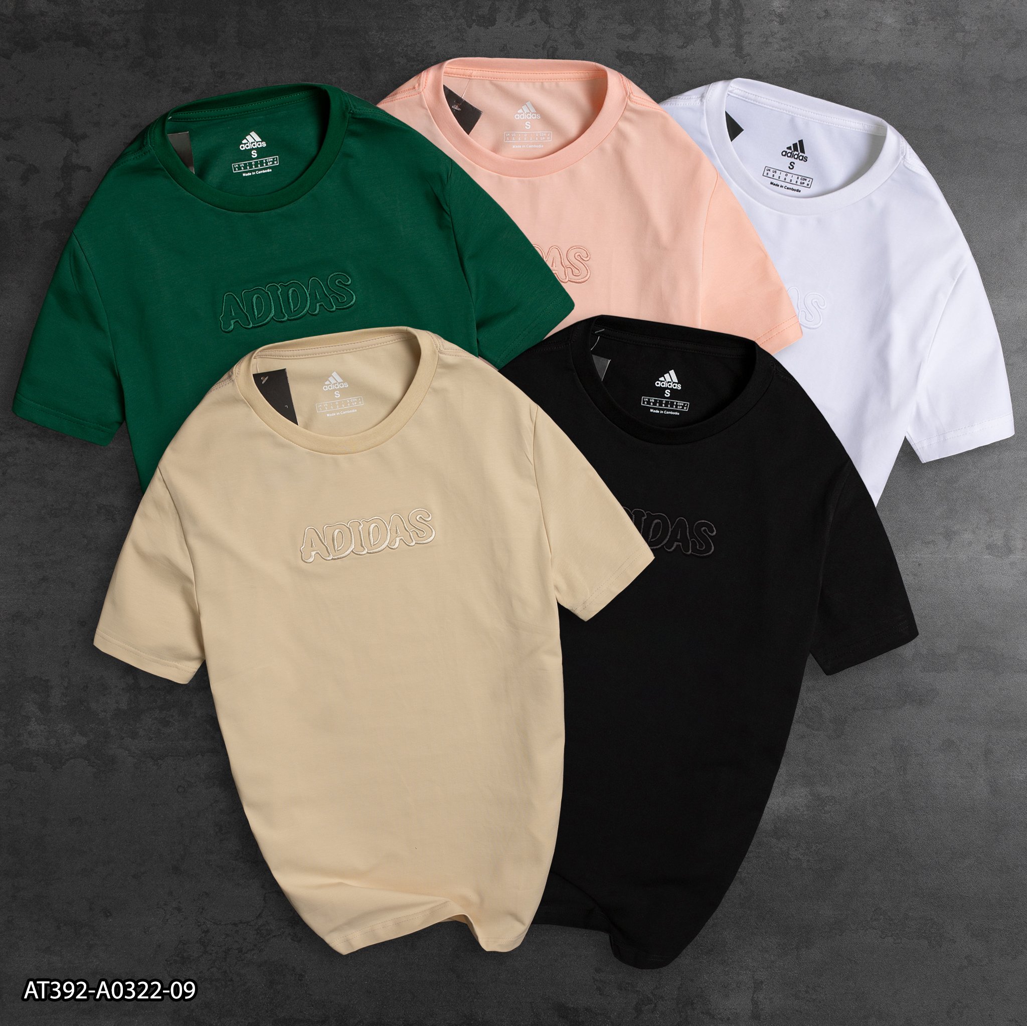 Áo thun tay ngắn cotton adidas thêu logo AT392 - thời trang nam vnxk